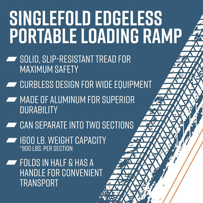 EZ-ACCESS TRAVERSE 2 Foot Singlefold Portable Loading Ramp, Silver (Used)