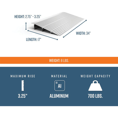 EZ-ACCESS TRANSITIONS 3” Portable Aluminum Modular Entry Ramp (Used) - VMInnovations