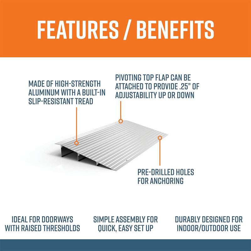 EZ-ACCESS TRANSITIONS 3” Portable Self Supporting Aluminum Entry Ramp (Open Box)