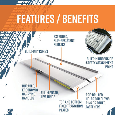 EZ-ACCESS 6ft Aluminum Singlefold Portable Loading Ramp, Silver (Open Box) - VMInnovations