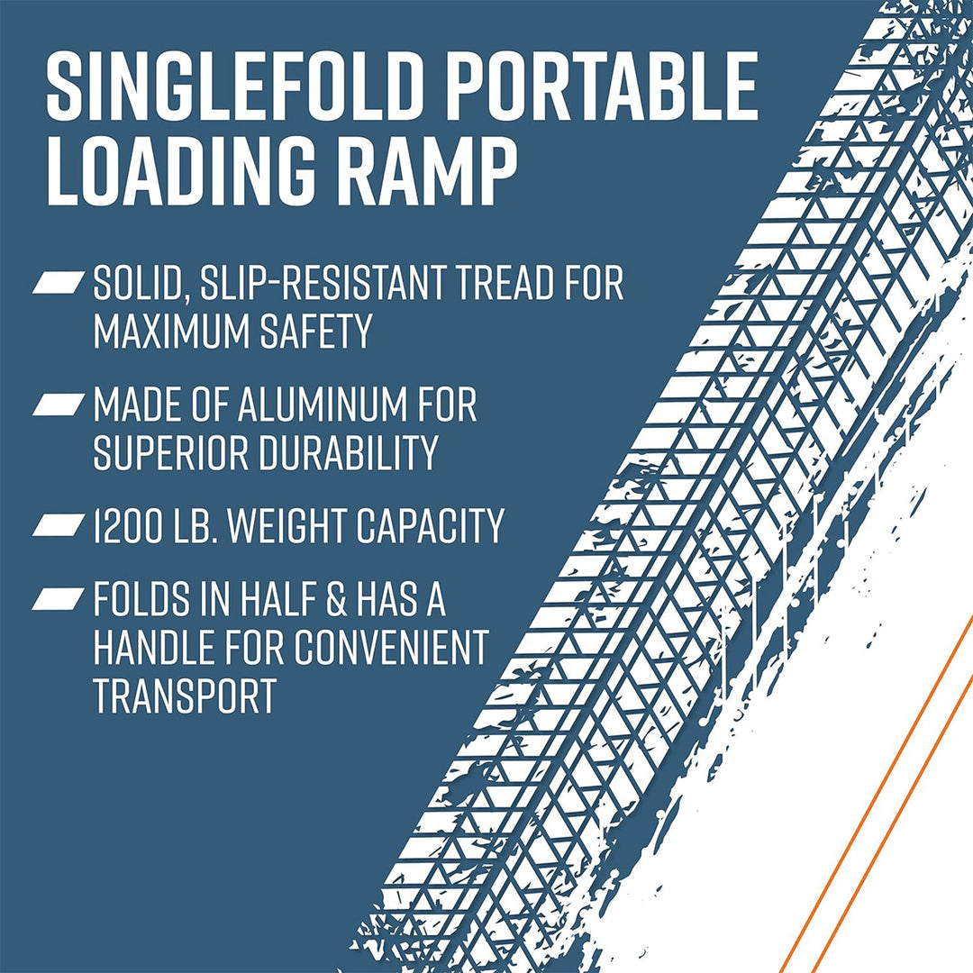 EZ-ACCESS 6ft Aluminum Singlefold Portable Loading Ramp, Silver (Open Box) - VMInnovations