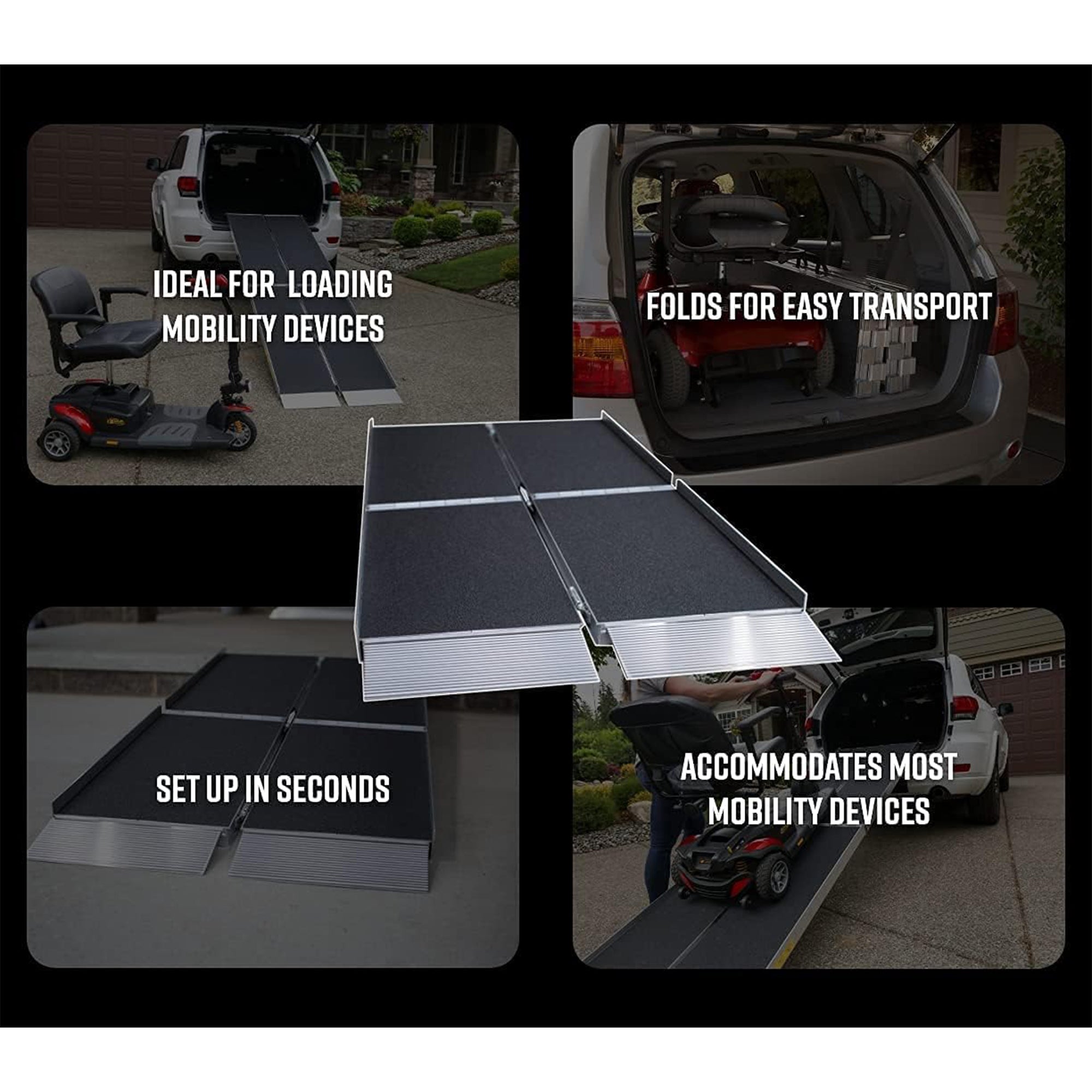 EZ-ACCESS SUITCASE 8 Foot TRIFOLD Portable Ramp with Surface That Resists Slips - VMInnovations