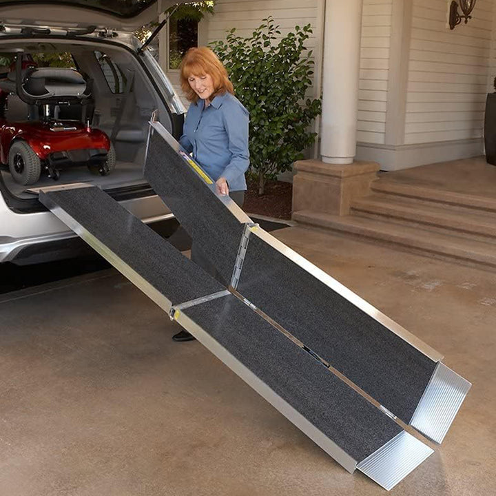 EZ-ACCESS SUITCASE 8 Foot TRIFOLD Portable Ramp with Surface That Resists Slips