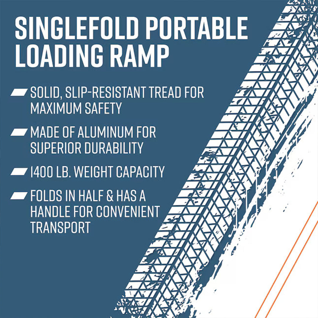 EZ-ACCESS 4 Foot Aluminum Singlefold Portable Loading Ramp, Silver (Open Box) - VMInnovations