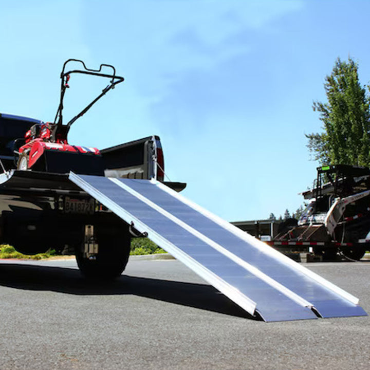 EZ-ACCESS 4 Foot Aluminum Singlefold Portable Loading Ramp, Silver (Open Box) - VMInnovations