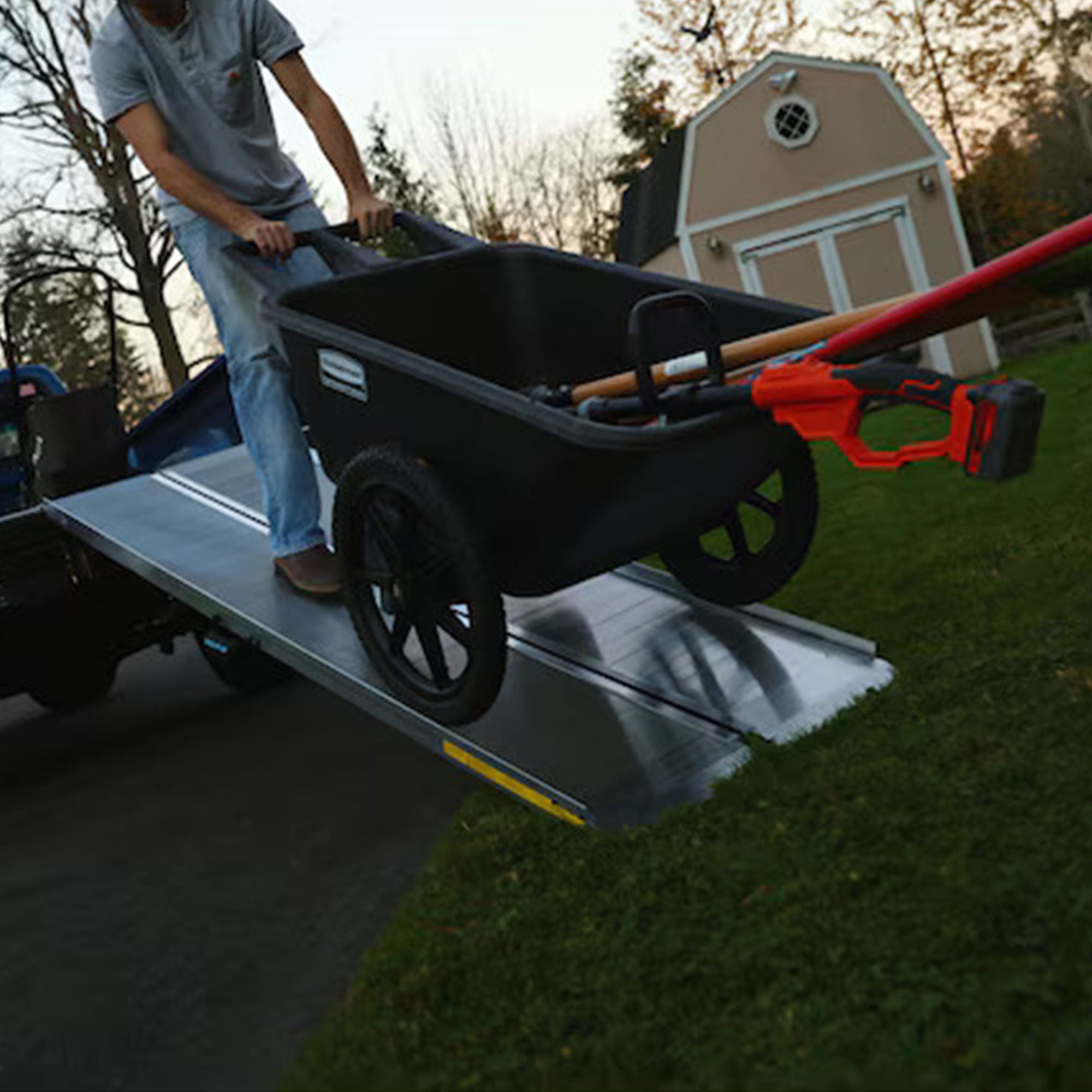 EZ-ACCESS TRAVERSE 4 Ft Aluminum Singlefold Portable Loading Ramp, Silver (Used) - VMInnovations