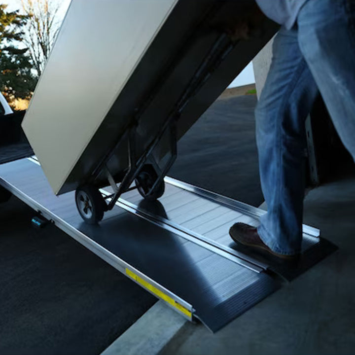 EZ-ACCESS 4 Foot Aluminum Singlefold Portable Loading Ramp, Silver (Open Box) - VMInnovations