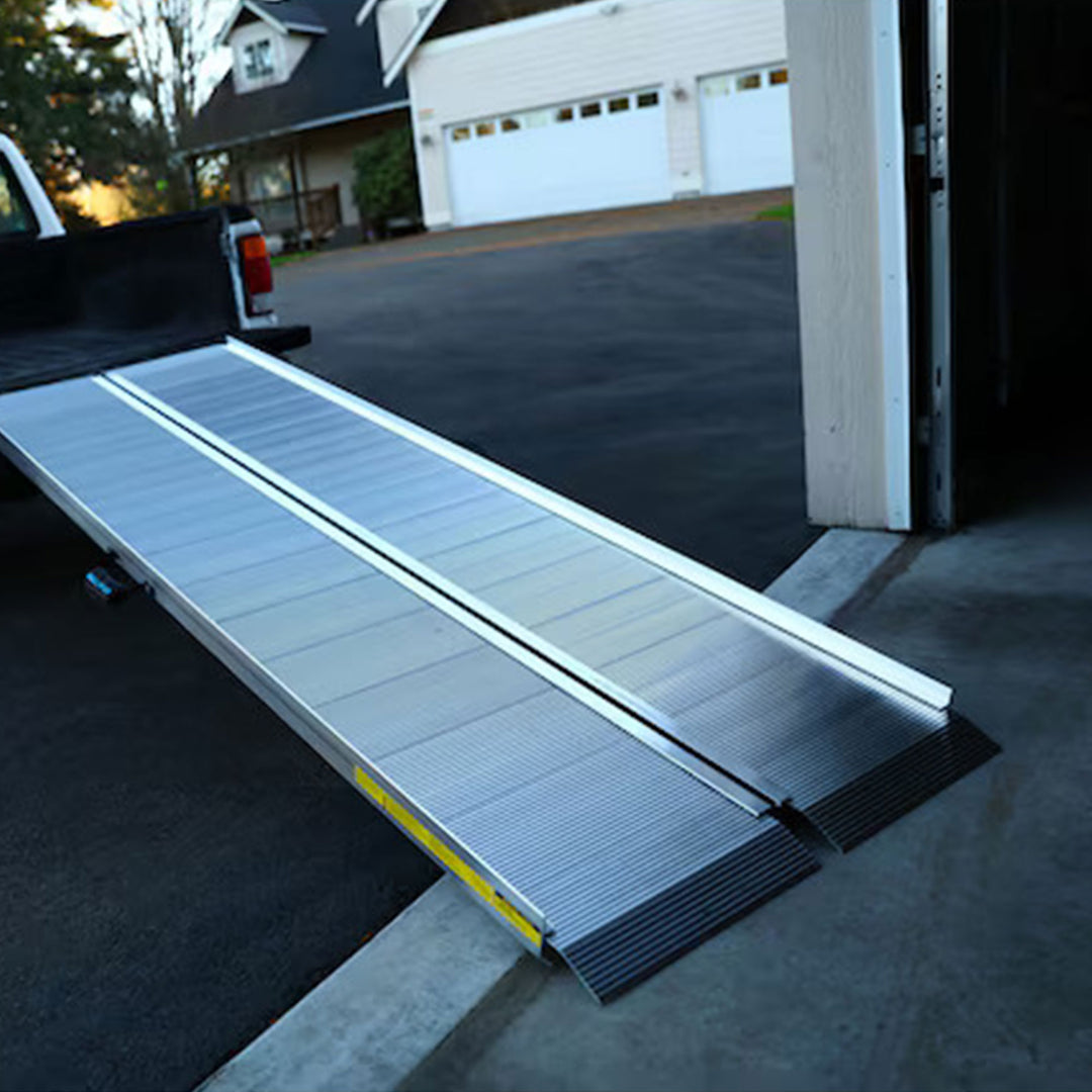 EZ-ACCESS 4 Foot Aluminum Singlefold Portable Loading Ramp, Silver (Open Box) - VMInnovations