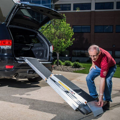 EZ-ACCESS SUITCASE 7 Foot TRIFOLD Portable Ramp with Surface That Resists Slips - VMInnovations