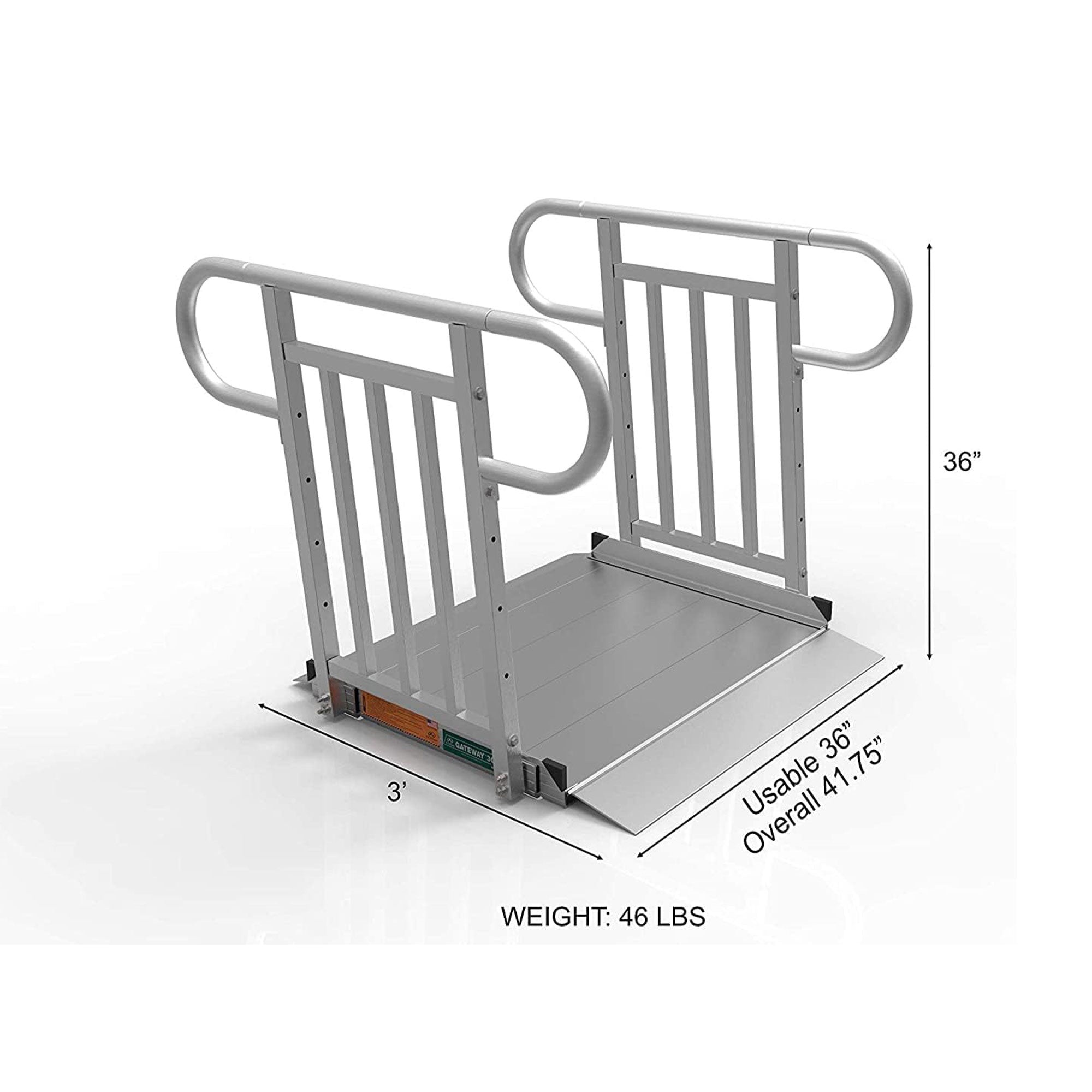 EZACCESS GATEWAY 3G 3' Aluminum Wheelchair Ramp w/Vertical Picket Rail(Open Box) - VMInnovations
