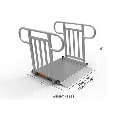 EZACCESS GATEWAY 3G 3' Aluminum Wheelchair Ramp w/Vertical Picket Rail(Open Box) - VMInnovations