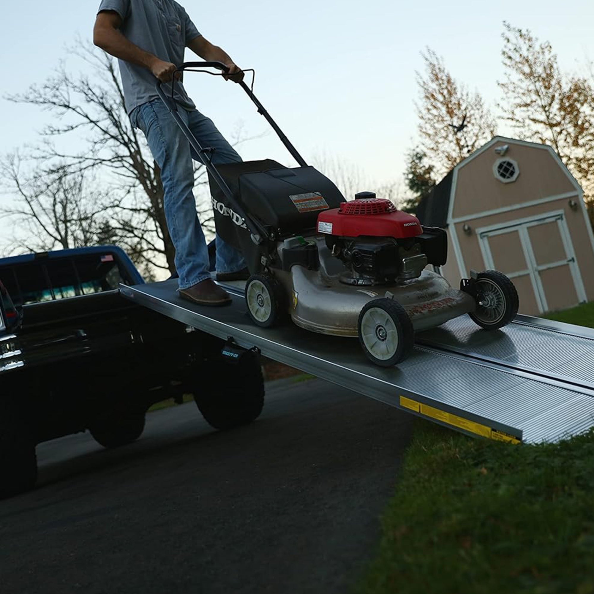 EZ-ACCESS TRAVERSE 8 Foot Aluminum Singlefold Portable Loading Ramp, Silver - VMInnovations