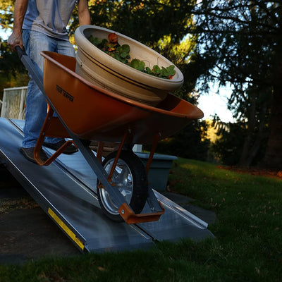 EZ-ACCESS TRAVERSE 8 Foot Aluminum Singlefold Portable Loading Ramp, Silver - VMInnovations