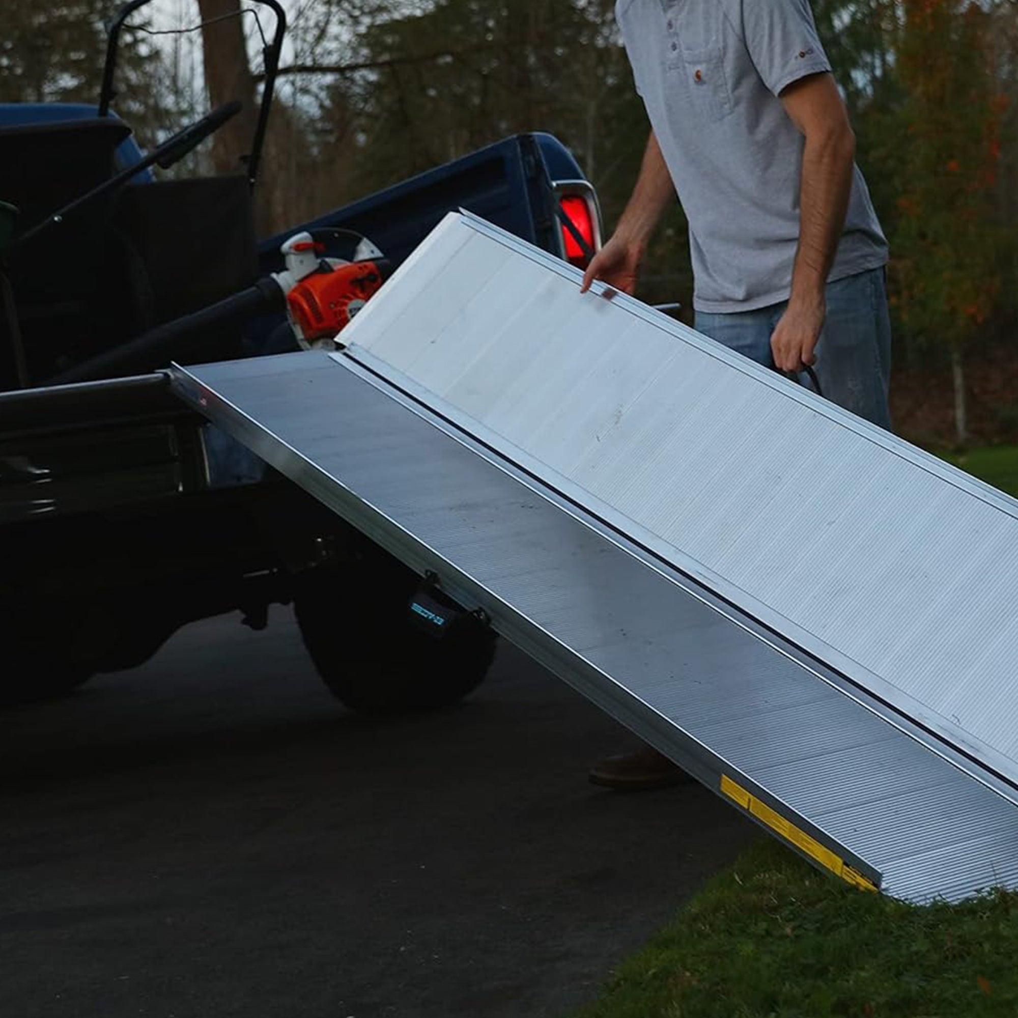 EZ-ACCESS TRAVERSE 8 Foot Aluminum Singlefold Portable Loading Ramp, Silver - VMInnovations