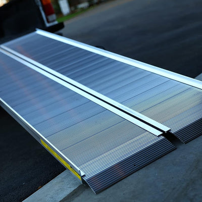 EZ-ACCESS TRAVERSE 8 Foot Aluminum Singlefold Portable Loading Ramp, Silver - VMInnovations