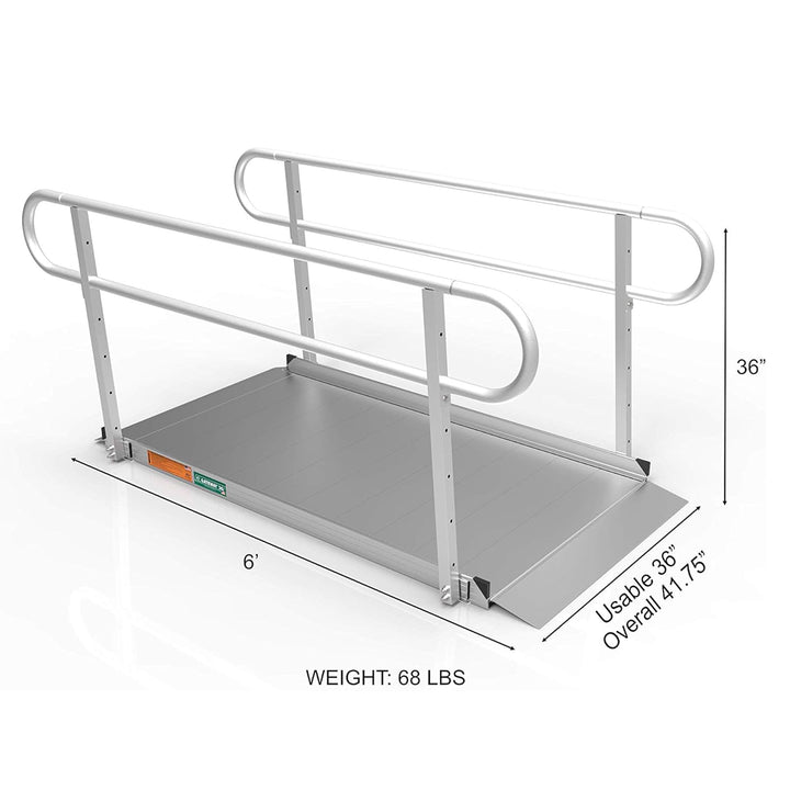 EZ-ACCESS GATEWAY 3G 6 Foot Solid Surface Aluminum Portable Wheelchair Ramp