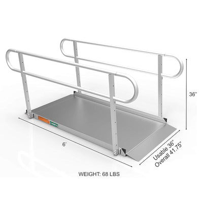 EZ-ACCESS GATEWAY 3G 6ft Solid Surface Aluminum Portable Wheelchair Ramp (Used)