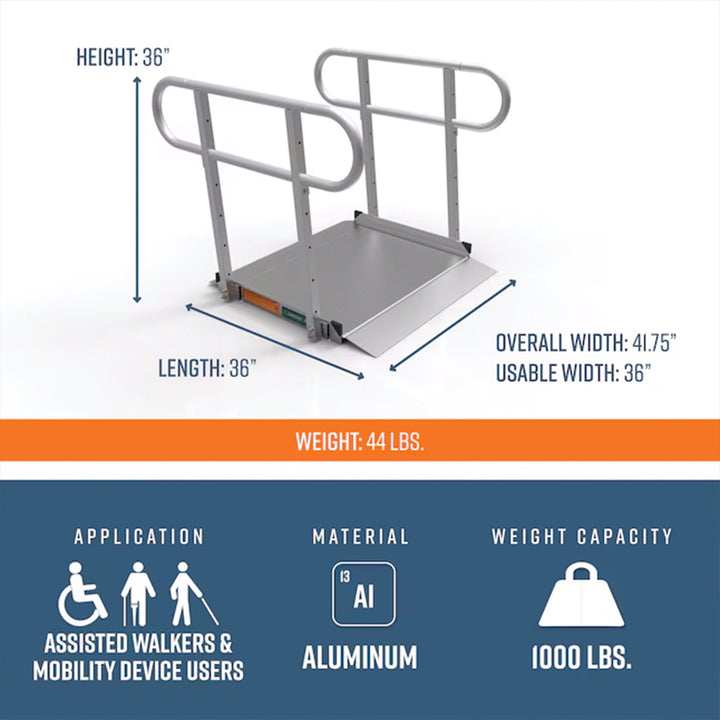 EZ-ACCESS GATEWAY 3G 3 Foot Solid Surface Aluminum Portable Wheelchair Ramp