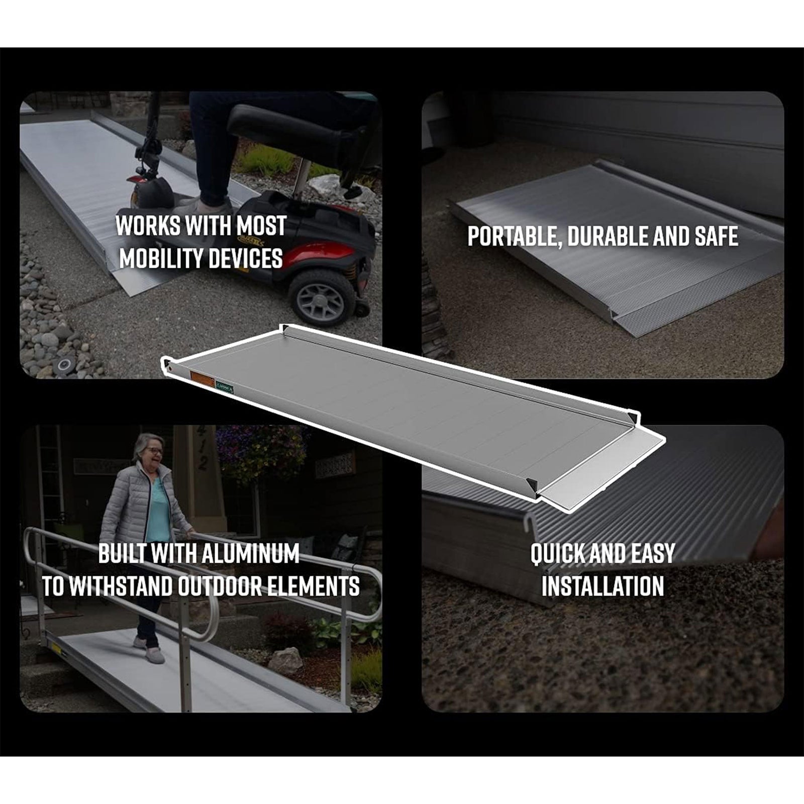 EZ-ACCESS 3G 8ft Solid Surface Aluminum Portable Wheelchair Ramp (Open Box) - VMInnovations