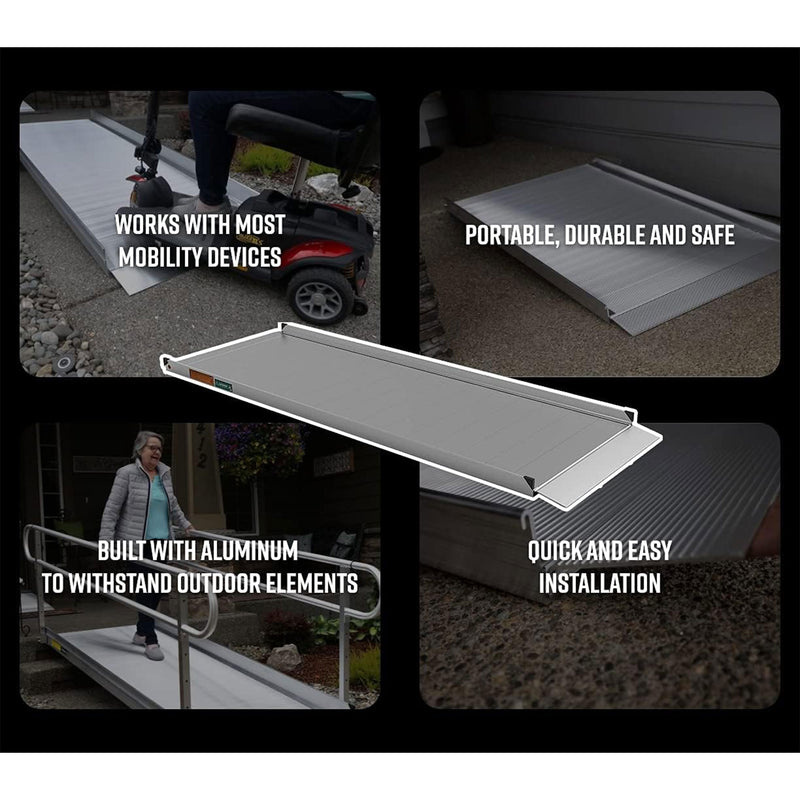 EZ-ACCESS 3G 8ft Solid Surface Aluminum Portable Wheelchair Ramp (Open Box)