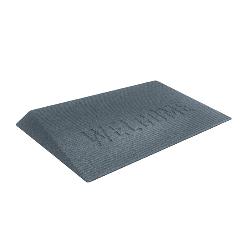 EZ-ACCESS TRANSITIONS 2.5" Rectangular Rubber Angled Welcome Entry Mat, Gray