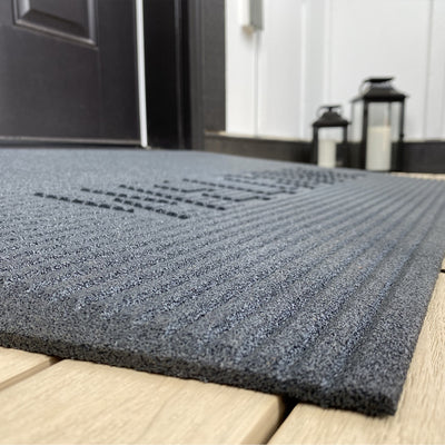 EZ-ACCESS TRANSITIONS 2.5" Rectangular Rubber Angled Welcome Entry Mat, Gray - VMInnovations