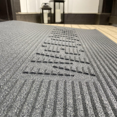 EZ-ACCESS TRANSITIONS 2.5" Rectangular Rubber Angled Welcome Entry Mat, Gray - VMInnovations