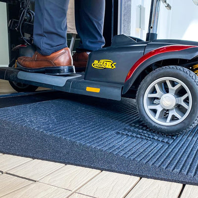 EZ-ACCESS TRANSITIONS 2.5" Rectangular Rubber Angled Welcome Entry Mat, Black - VMInnovations