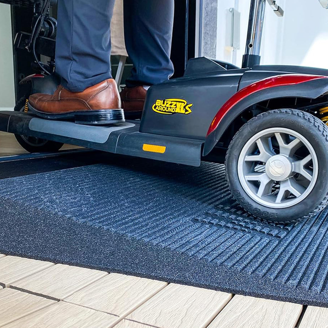 EZ-ACCESS TRANSITIONS 2.5" Rubber Angled Welcome Entry Mat, Black (Open Box) - VMInnovations