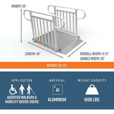 EZ-ACCESS GATEWAY 3G 4ft Solid Aluminum Portable Wheelchair Ramp (Open Box) - VMInnovations