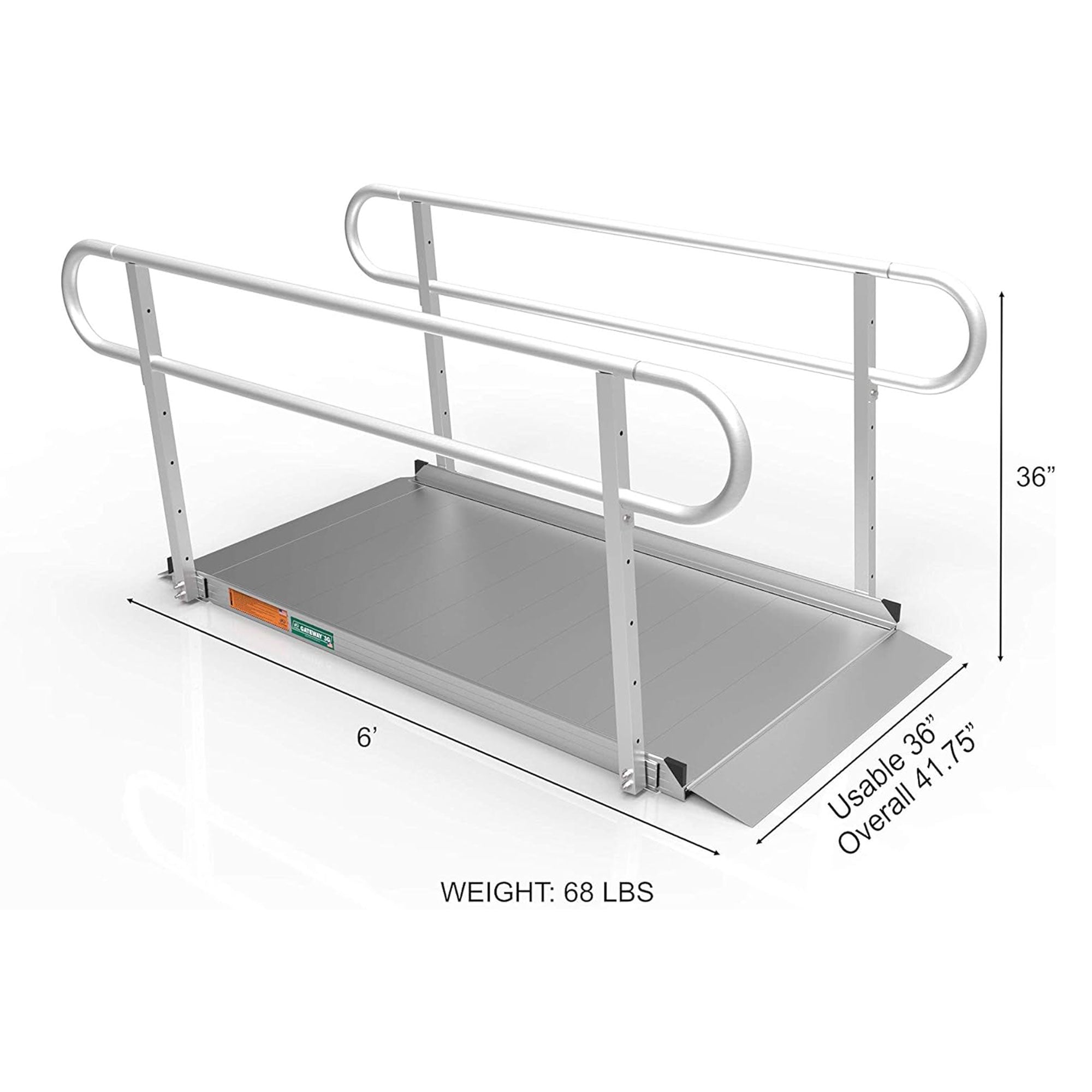 EZ-ACCESS GATEWAY 3G 6ft Portable Wheelchair Ramp w/2 Line Handrails (Open Box) - VMInnovations