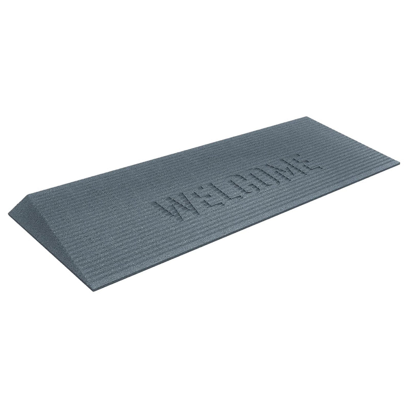 EZ-ACCESS TRANSITIONS 1.5" Rectangular Rubber Angled Welcome Entry Mat, Gray