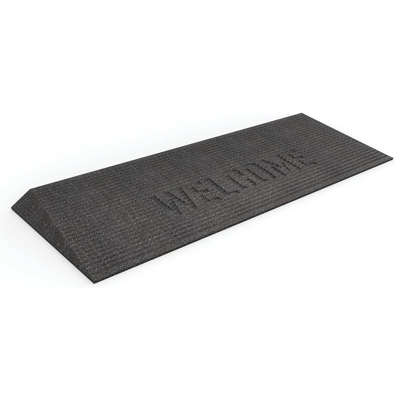 EZ-ACCESS TRANSITIONS 1.5" Rubber Angled Welcome Entry Mat, Black (Open Box)