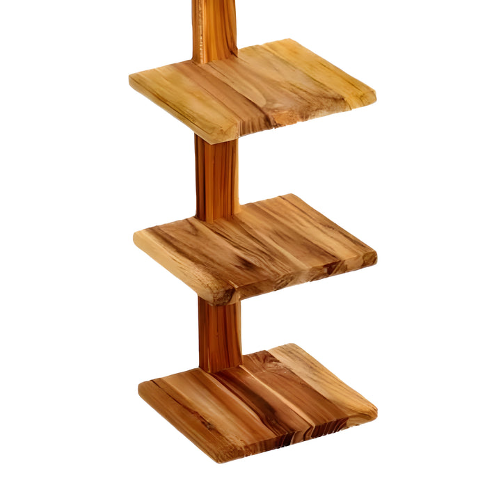 texxture 4 Shelf Floating Wall Shelves Column Shelving, Takara Small, Teak Wood