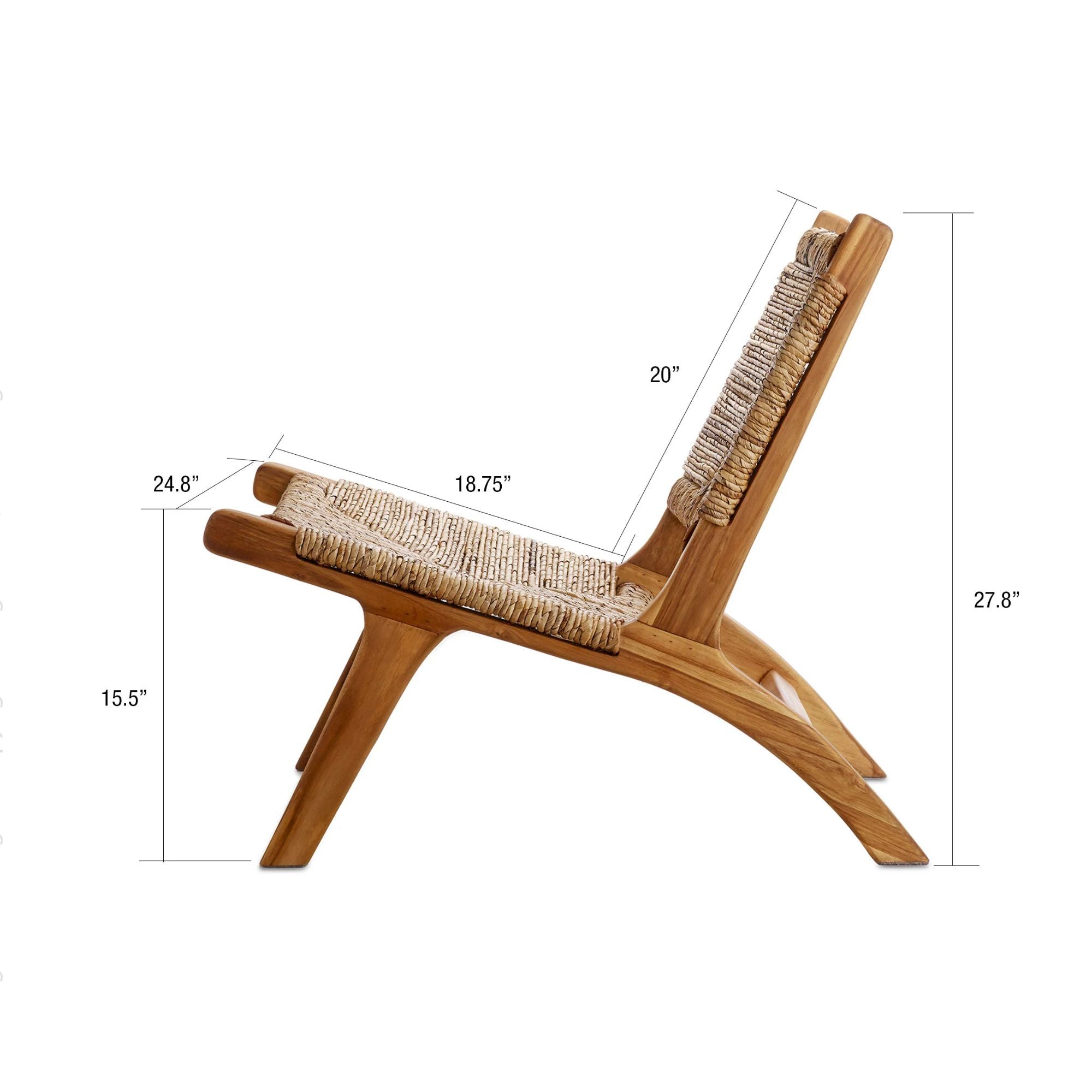 texxture Copenhagen Banana Tree Bark Chair, Wood Legs, Home Furniture (Open Box)