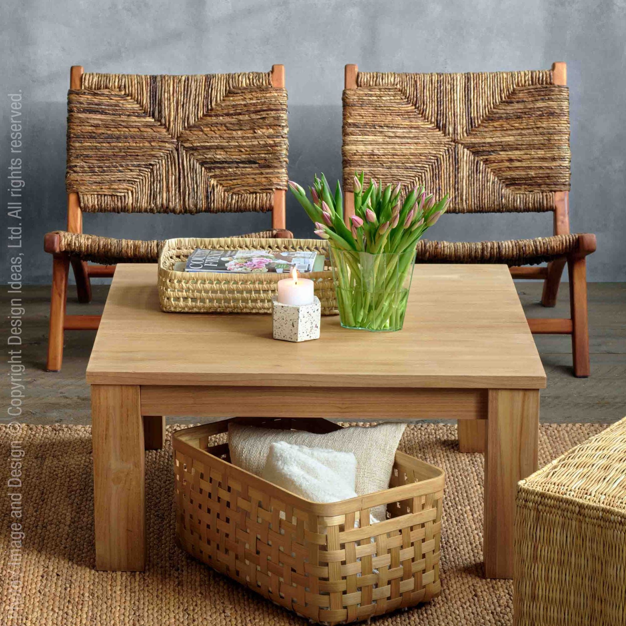 texxture Copenhagen Banana Tree Bark Chair, Wood Legs, Home Furniture (Open Box)