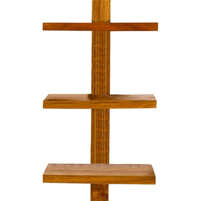 texxture 8 Shelf Floating Wall Shelves Column Shelving, Takara Large, Teak Wood - VMInnovations