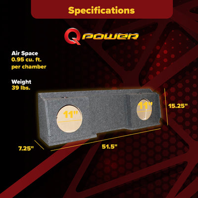 GMC/Chevy '99-Newer Ext. Cab Underseat DUAL 12" Sub Box Enclosure (Open Box) - VMInnovations