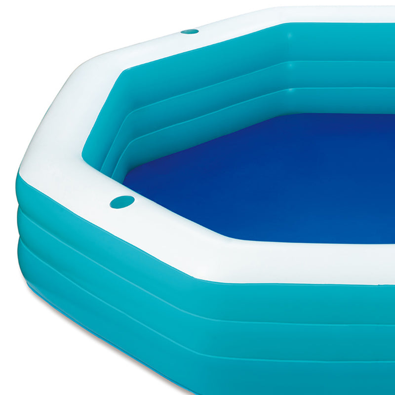 Summer Waves Octagonal Ground Pool with Durable PVC Construction and Air Chamber