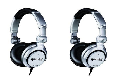 NEW! 2 GEMINI DJX-05 Professional DJ Over-Ear Headphones - Reversible & Foldable