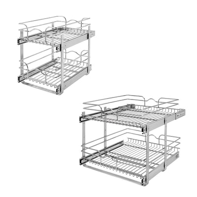 Rev-A-Shelf 2 Tier 21” & 18” Wire Basket PullOut Wire Basket Cabinet Organizers