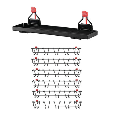 Rubbermaid Metal Shed Shelf & 50lb Capacity 34” Storage Shed Tool Rack (6-pack)