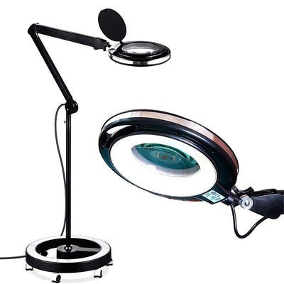 Brightech Pro Magnifying Floor Lamp with Rolling Wheel Base, Black (Open Box) - VMInnovations