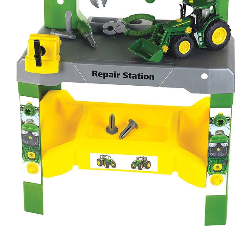 Theo Klein John Deere Toy Repair Station with Extra Tools for Ages 3 and Up
