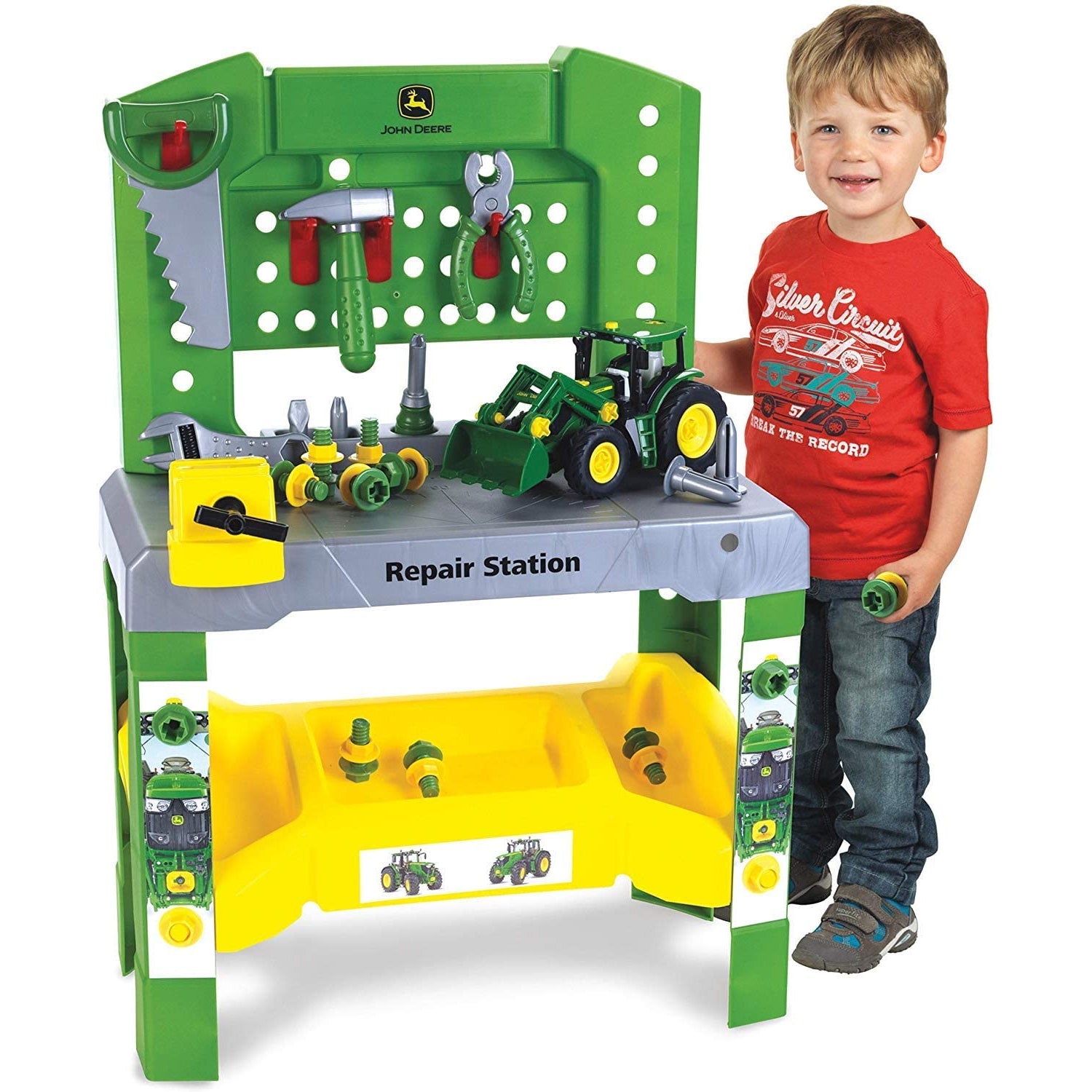 Theo Klein John Deere Toy Repair Station w/ Tools for Ages 3 and Up (Open Box) - VMInnovations