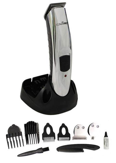 CONAIR Pro 11 Piece Chrome Electric Rechargeable MensTrimmer Grooming - Open Box