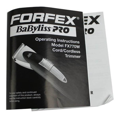 Babyliss FORFEX FX770W Pro Electric Cordless Mens Beard Hair Trimmer - Open Box