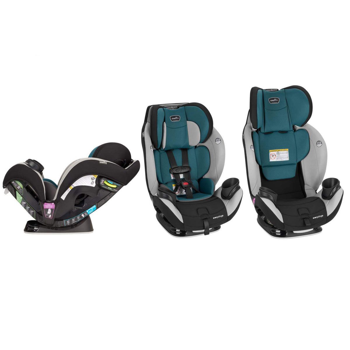 Evenflo EveryStage LX All in 1 Convertible Infant Child Car Booster Seat, Luna