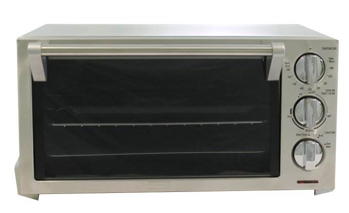 DeLonghi 1400W 0.5 cu. ft 6 Slice Toaster/Oven w/Broiler Non Stick -Broken Timer