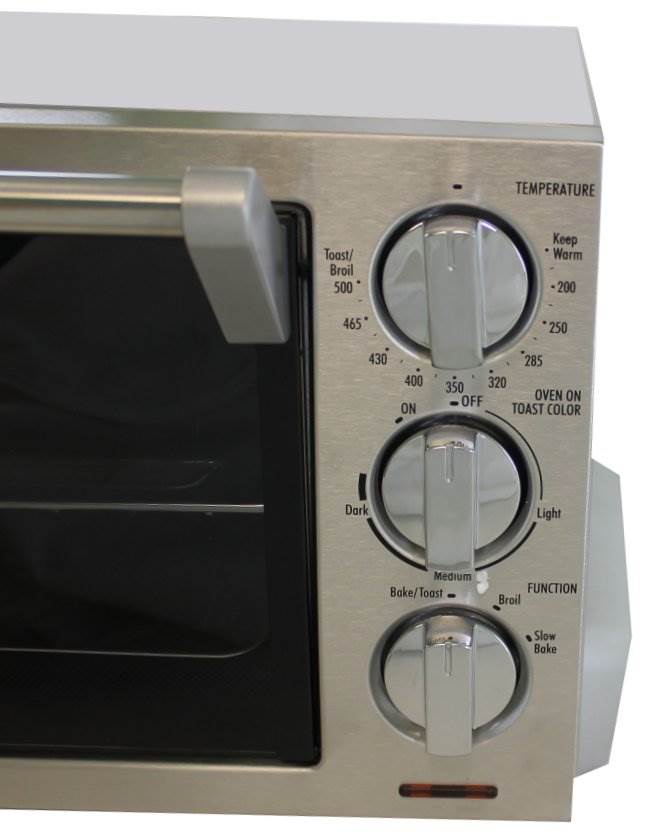 DeLonghi 1400W 0.5 cu. ft 6 Slice Toaster/Oven w/Broiler Non Stick -Broken Timer
